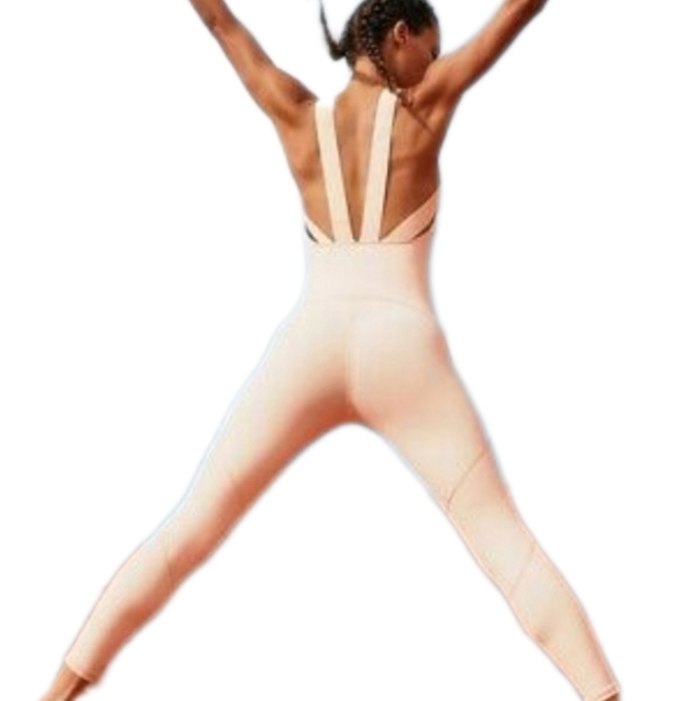 FP Movement by Free People Peach Strappy Open-Back Active Jumpsuit